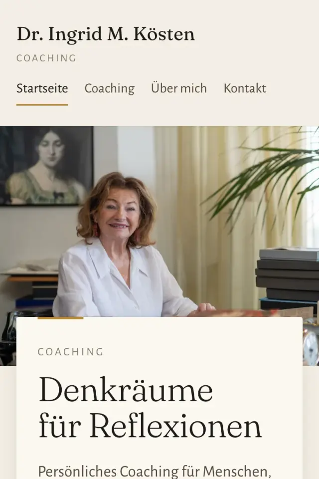 Dr. Ingrid M. Kösten - Coaching Website